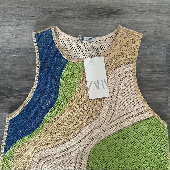 Zara Colorful Crocheted Dress Size M - Picture 3 of 3